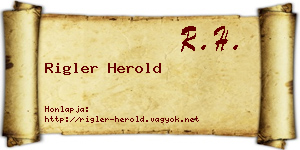 Rigler Herold névjegykártya